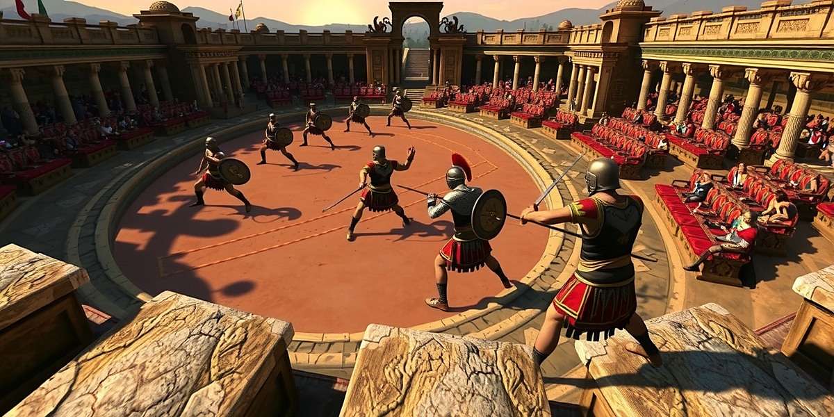 Golconda Gladiators Battle Arena Golconda Gladiators gameplay showing warriors fighting in a historical arena
